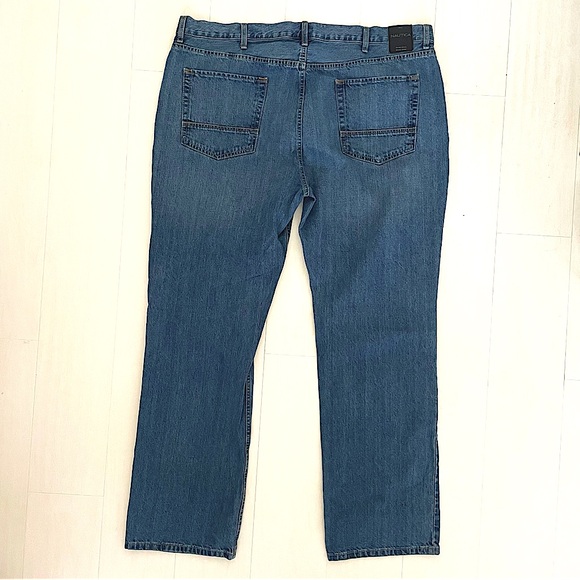 Nautica Relaxed Fit Blue Denim Jeans 100% Cotton Big & Tall, Menas sizes 42/32 - Picture 12 of 14